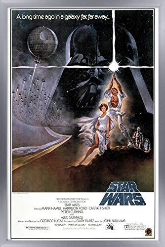 Image of Trends International 24X36 Star Wars: A New Hope - Original One Sheet Wall Poster, 24 inch x 36 inch, Silver Framed Version