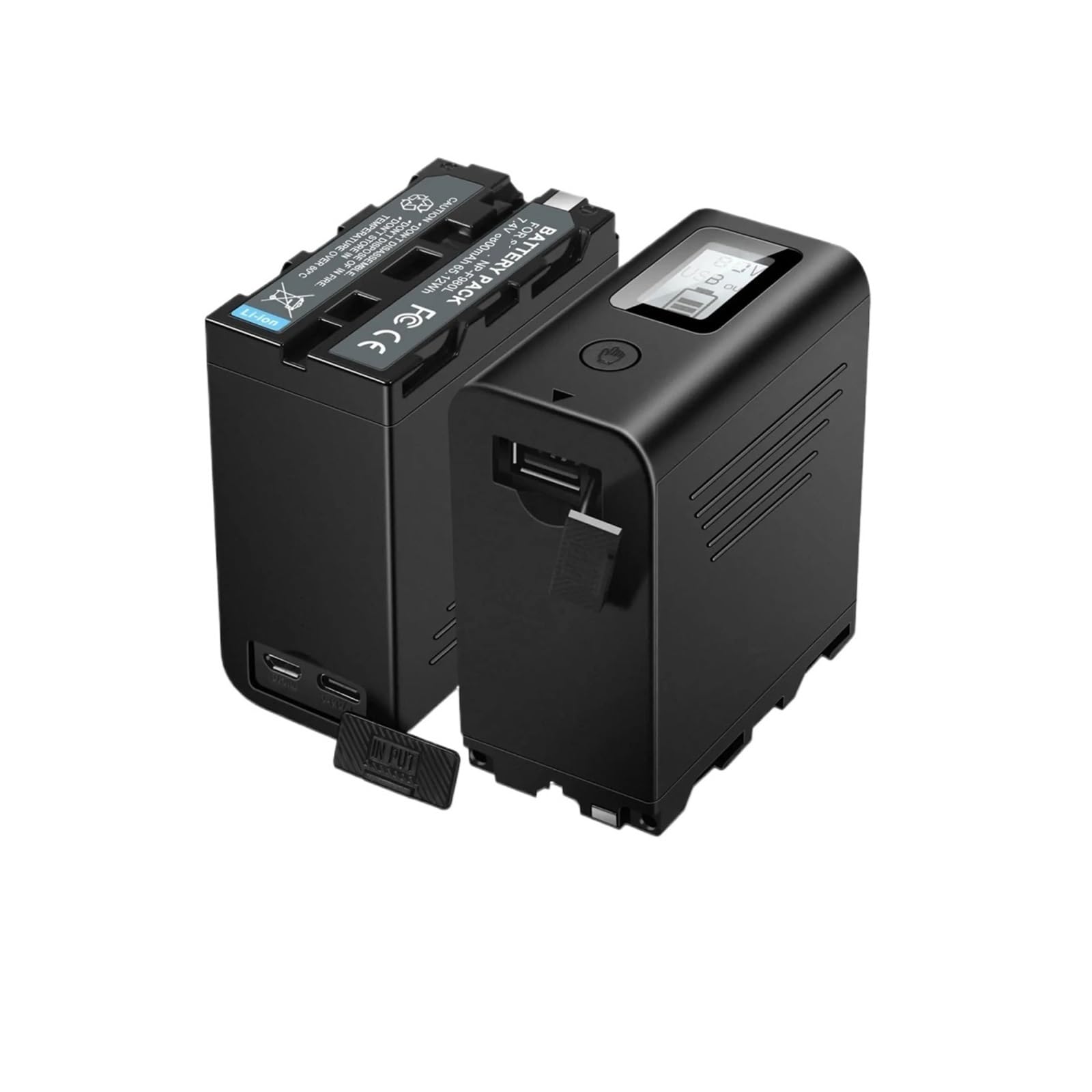 Batería For Cámara NP-F970 (Paquete De 2) con Cable Micro USB. Compatible con Sony NP-F970, NP-F975, NP-F980, NP-F960, NP-F770, NP-F750 Y NP-F550.(2Pack)