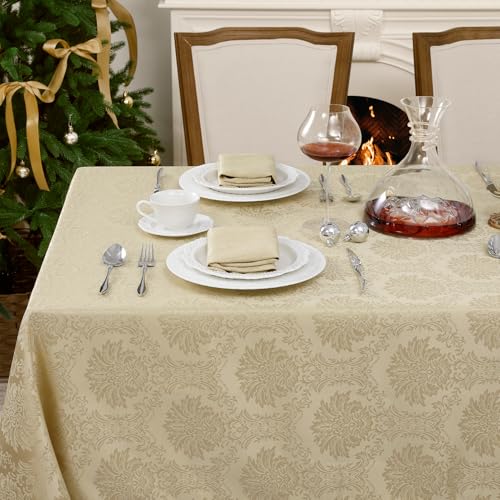 Romanstile Tischdecke Weihnachten Beige 140x240 cm Jacquard...