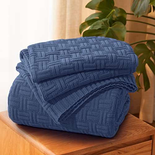 Aormenzy 50X60 Throw Blanket, Soft Cozy Acrylic Throw Blanket, Cable Knit Throw Blanket For Couch Sofa Bed, Stone Blue #TOP9