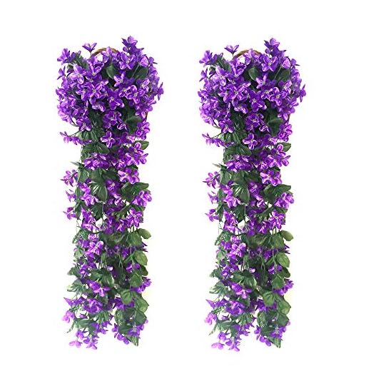 2-pack 2,3 fot simulering violett blomma blåregn sidenblomma falsk blåregn vinstockar silke blomma hängande girlang för alla hjärtans dag hem bröllop trädgård dekoration – lila