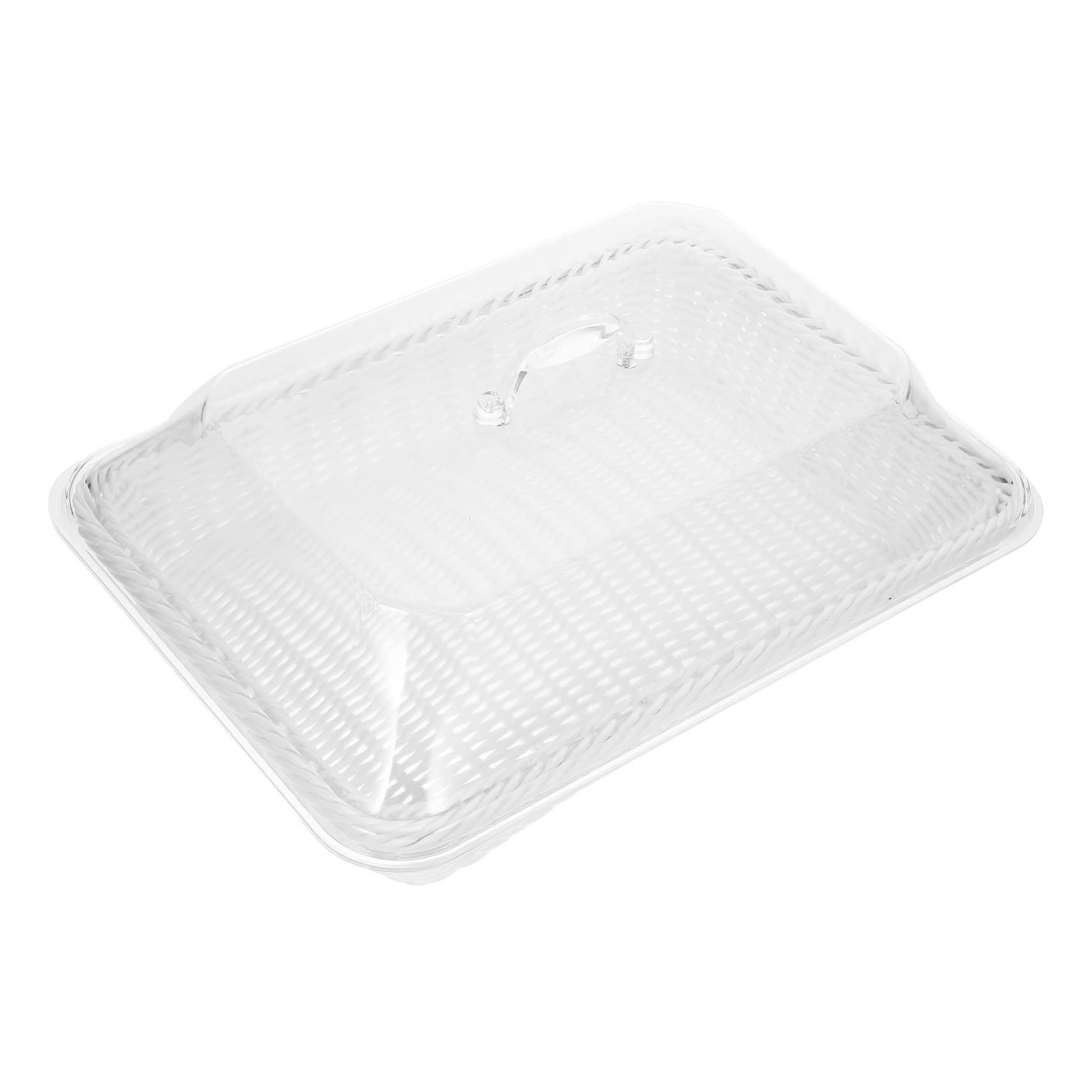 TOPBATHY Cesta de Pan de Imitación de Ratán Cesta para Frutas y Verduras Bandeja para Servir con Tapa para Cocina y Mesa de Centro