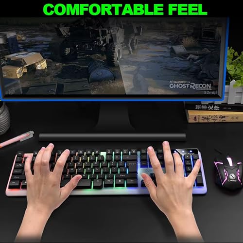 Clavier et souris de jeu filaire USB DEL IndoTeam disposition britannique UK