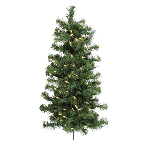 Vickerman 3' Douglas Fir Artificial Christmas Wall Tree, Warm White Dura-lit LED Lights - Faux Fir Christmas Tree - Seasonal Indoor Home Wall Decor