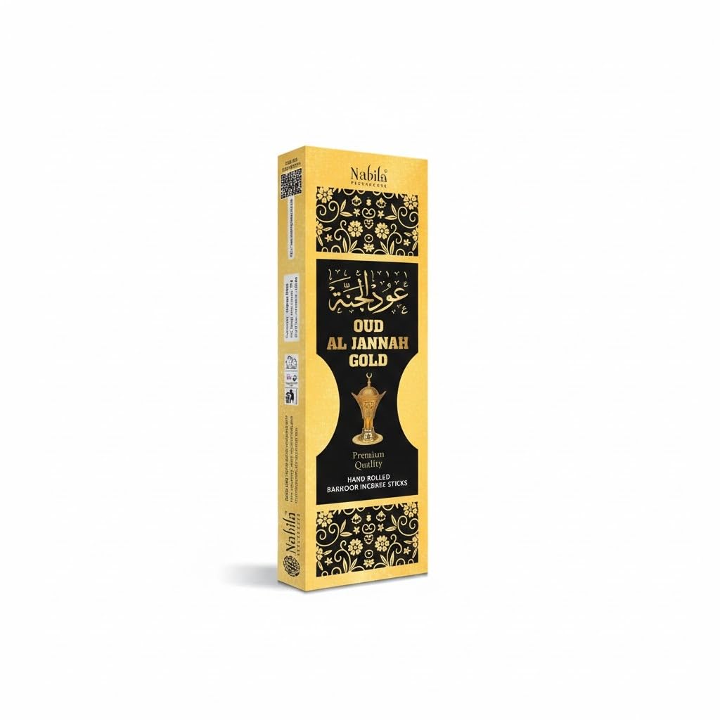 Oud Al Jannah Gold Incense Sticks – Premium Arabic Oud Bakhoor Masala Agarbatti, Hand Rolled, Charcoal Free & Natural Dhoop for Pooja, Meditation, Home & Office – Pack of 3