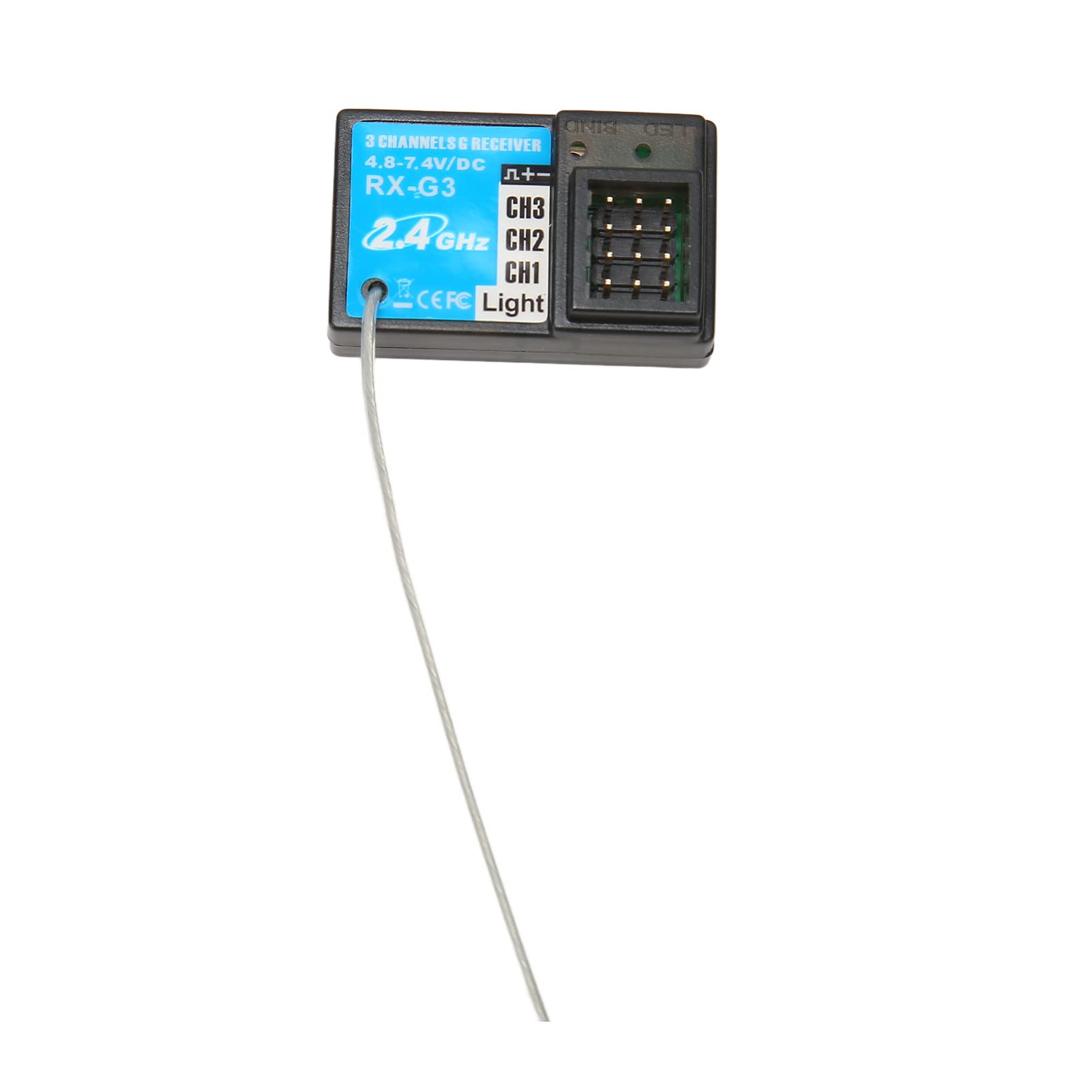3 Canales RC Transmisor y Receptor, Controlador Remoto y Receptor RC para Automóvil RC de 2,4 GHz para 3 Canales para el Bote RC RC, Ajuste de Velocidad