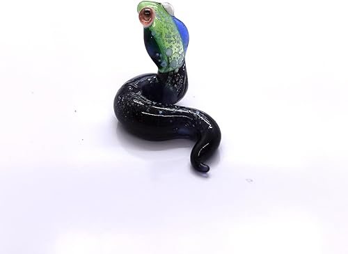 Miniatura 8 de Sansukjai Tiny Snake - Figuras de arte de cristal soplado a mano animales coleccionables decoración del hogar azul y verde