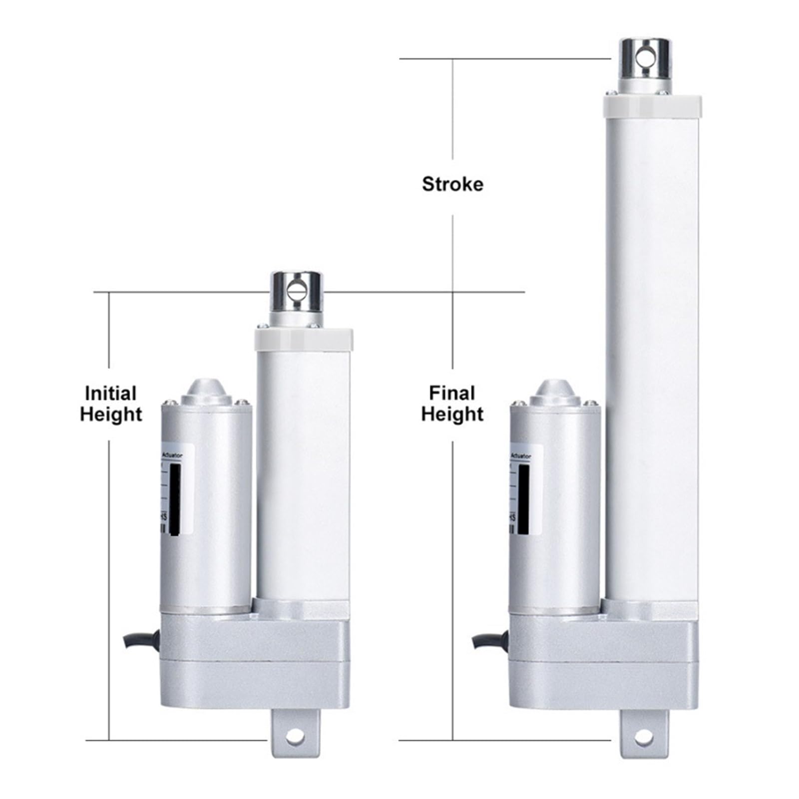 50-1000mm Course DC12V DC24V Actionneur Linéaire Électrique Moteur 4000N 5 MM/S Tige De Poussée Télescopique À Faible Bruit 100mm 400mm 700mm Stabilité Fiabilité(500mm)