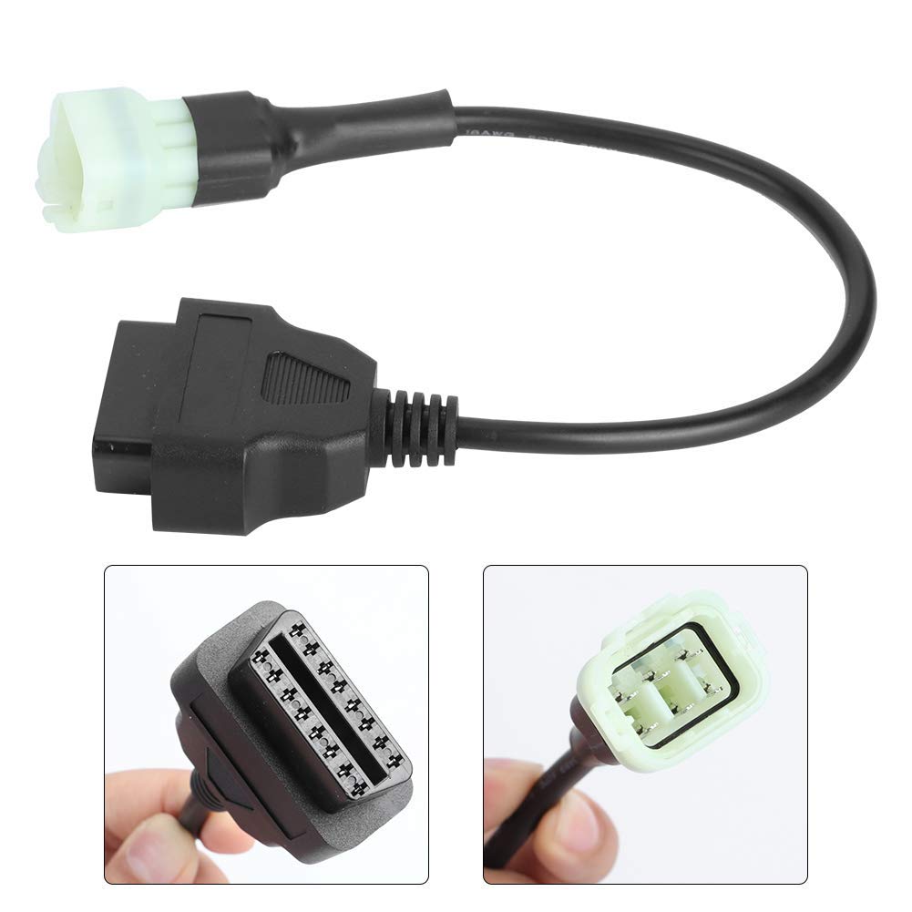 Aramox Motocykl 6-pinowy do 16-pinowy adapter OBD kabel adaptera kabel adaptera OBD2 adapter bluetooth diagnostyka i wykrywanie usterek silnika dla motocykli