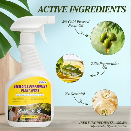 2 Pack Spray de Aceite de Neem y Menta para Plantas 32 oz miniatura 5