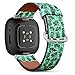CJBROES Replacement Leather Watch Band, Compatible with Fitbit Versa 3 and Fitbit Sense of Wristband Bracelet Accessory - etro Photo Cameras