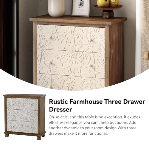 Lonykefarmhouse3drawerdresserwithleavespatterncarvedvintagefrenchcountrychestaccentcabinetdistressedfinishwhitebrown Urban Country Home Decor Lonyke farmhouse 3 drawer dresser with leaves pattern carved vintage french country chest accent cabinet distressed finish white brown urban country home decor
