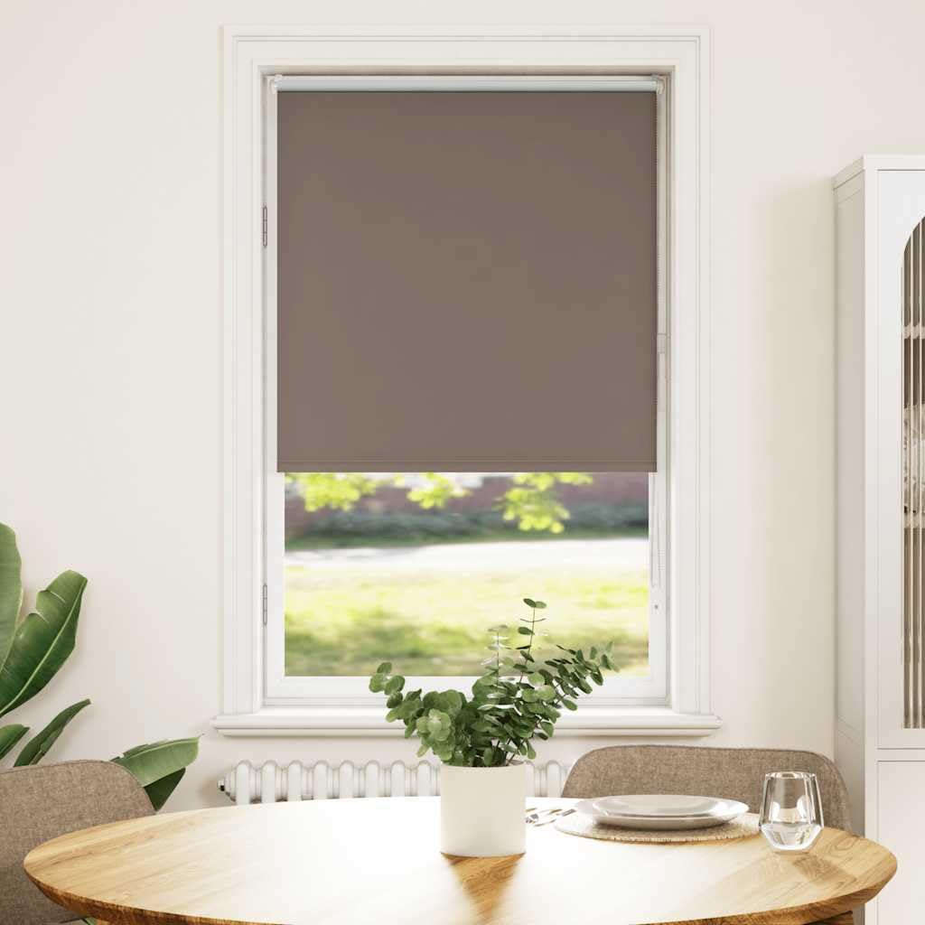 vidaXL Roller Blind Blackout Coffee 80x150 cm Fabric Width 75.7 cm Polyester, day and night blind, kitchen blind, blackout roller shade