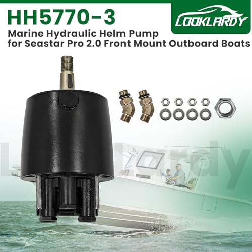 Image of HH5770-3 Marine Hydraulic Helm Pump Compatible with Seastar Pro 2.0 | ZA0350 Front Mount Outboard Boats Outboard Steering System