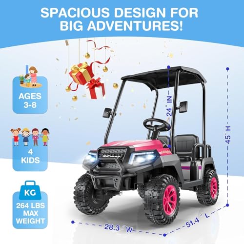 Image of LIGIANT 24V Ride on Car for Big Kids, 4-Seaters Kids Golf Cart