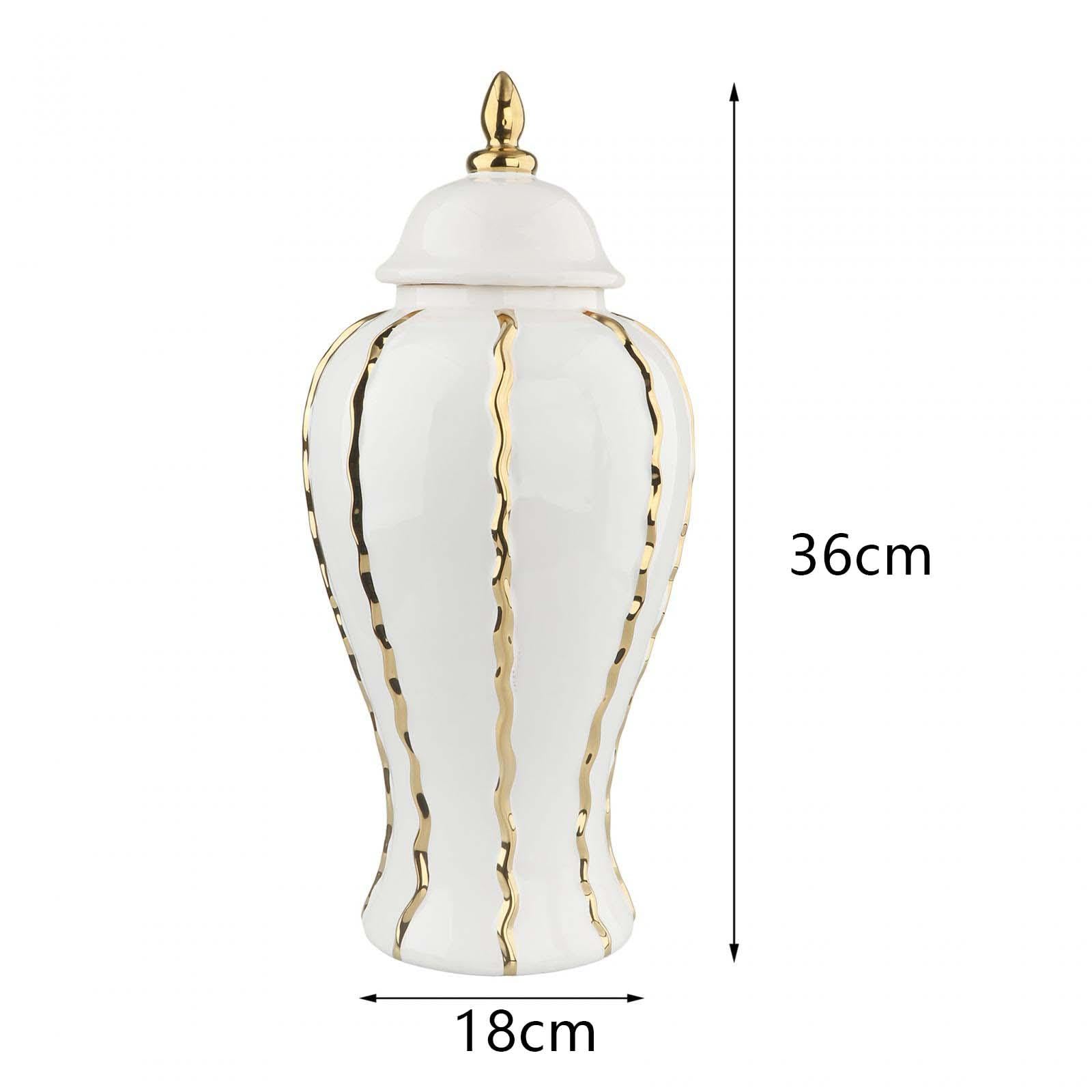 predolo Porzellan-Ingwerglas mit Deckel, Keramikvase, dekoratives Glas, Tempelglas für Hochzeiten, Partys, Zuhause, B