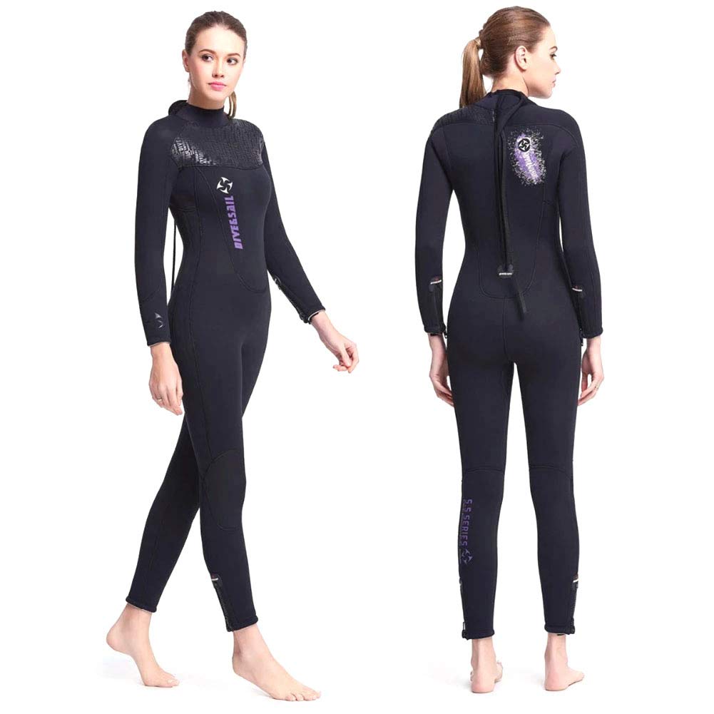 Muta elastica da 3 mm, in neopren, per snorkeling, a maniche lunghe, per uomo, donna, sport, vela, surf, B, XL
