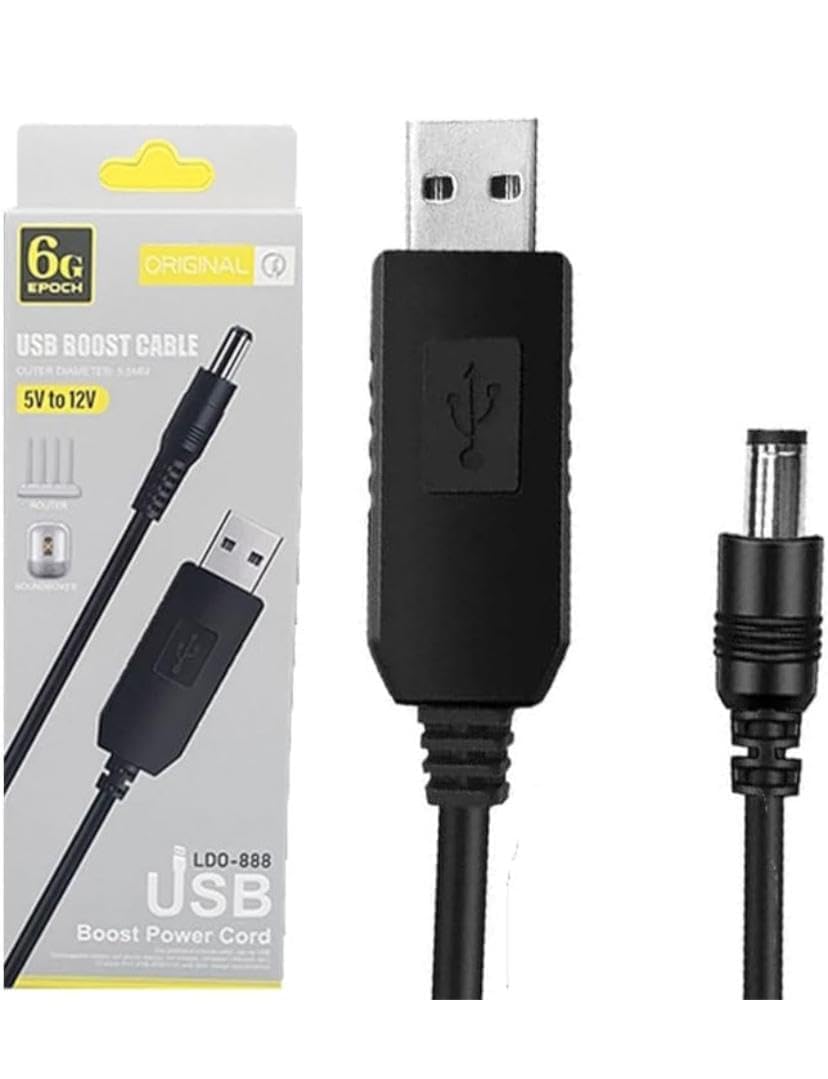 Power Bank Router Connector - 5V to 12V Power Adapter, USB to USB Cable  (5.5x5.1mm) - Perfect for Power Bank!, for Speakers: Buy Online at Best  Price in Egypt - Souq is