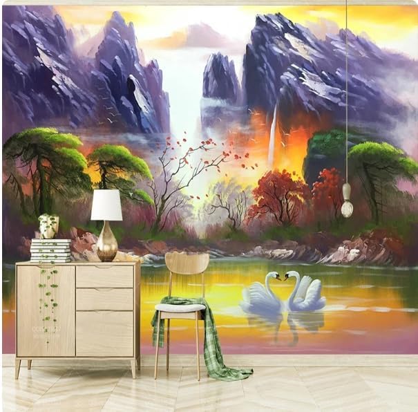 Papier peint 3d montagnes forêts évadez-vous dans votre salon