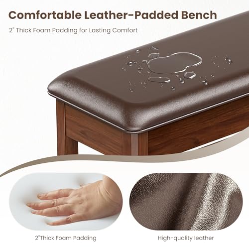 LBT-Shoe-Bench-with-Storage-Solid-Rubberwood-Shoe-Rack-Bench-for-Entryway-Adjustable-63-Shelf-Fits-High-Top-Shoes-Boots-Hidden-Storage-Compartment-Cushion-Seat-Stay-Open-Hinge-Walnut
