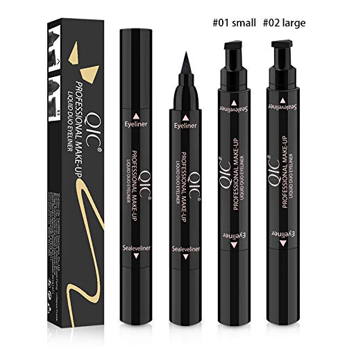 Winged Eyeliner Stamp - 2 Pens Perfect Cat Eye Vamp Liquid Black Quick Flick Wingliner Waterproof Stencil Wing Long Lasting Smudgeproof Natural Smooth #TOP7