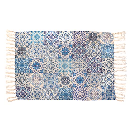 Sass & Belle Blue Tile Print Rug Small