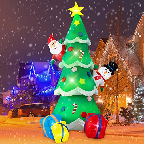 7FT Tall Christmas Inflatables Tree Outdoor Decorations Blow Up