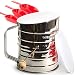 KiTheea Flour Sifter 3 Cup - Stainless Steel Powder Sifters- Lid and Bottom Cover - Perfect Sifter for Baking - Measuring Scoop Baking Tools - Ebook Bonus