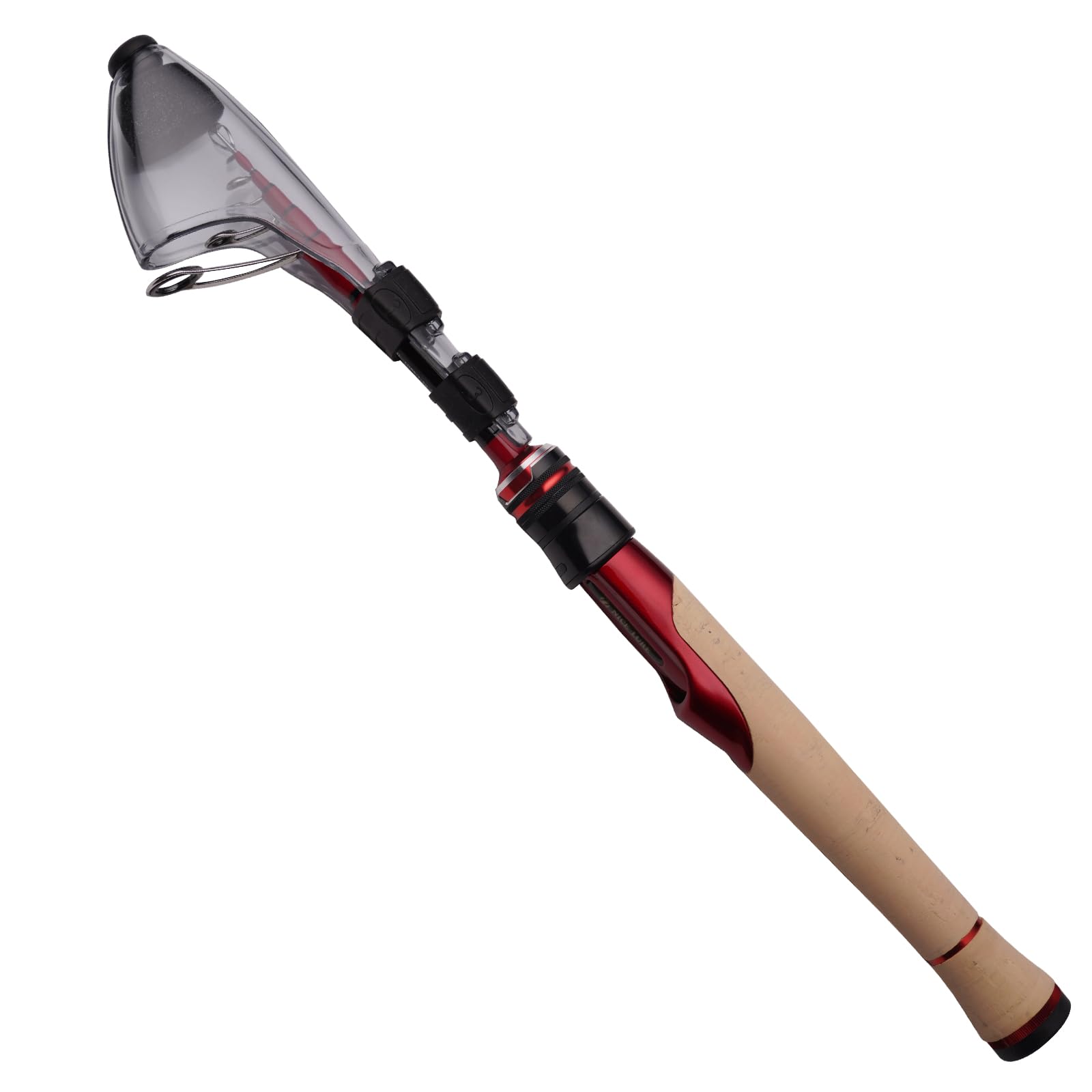 PURELURE Fishing Rod Telescopic, Carbon Fiber Spinning Casting Travel Rod, Spare Solid Carbon Tip, 3A Cork Handle, ABS Metal Reel Seat, Floating Guide Ultralight Portable Fishing Pole