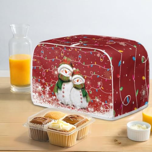 Image of Cute Snowman 2 Slice Toaster Cover Christmas Decor