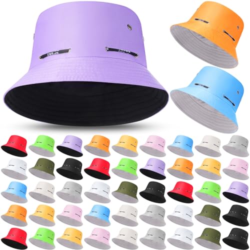 Image of Didaey 48 Pcs Bucket Hat Bulk for Women Men Fisherman Adjustable Summer Hat UV Protection for Outdoor Fishing Hiking Beach
