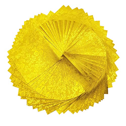 100 Origami paper sheets paper pack Gold Origami paper cranes 6x6...