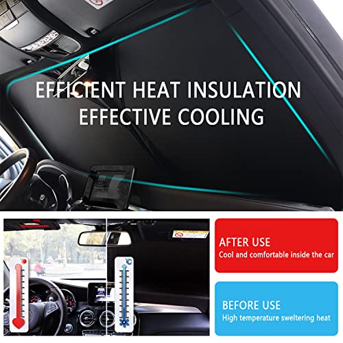 Car Trapezoidal Windshield Sun Shade,Thickened 240T Car Sun Shade For Uv Protection&Thermal Insulation,Universal Windshield Cover Sun Shade Fit Car, Truck, Suv (L(For Suv/Trucks)) #TOP3