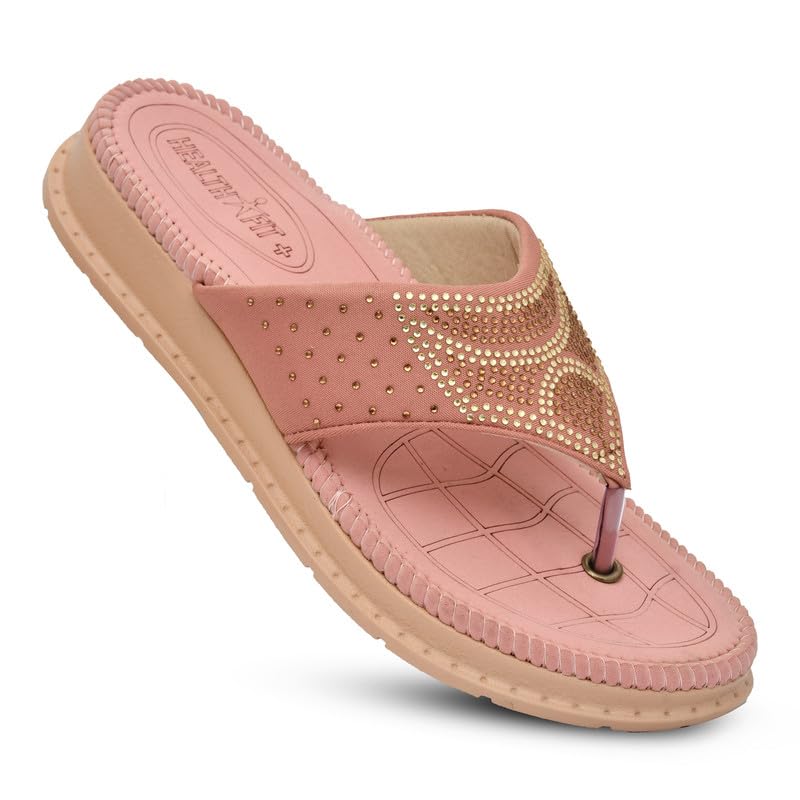 Image of HEALTH FIT Diabetic & Orthopedic with Super Extra Soft Ortho Care Anti-Skid Doubleu Flip-Flops for women Slippers /Doctor Chappal & Footwear HF329