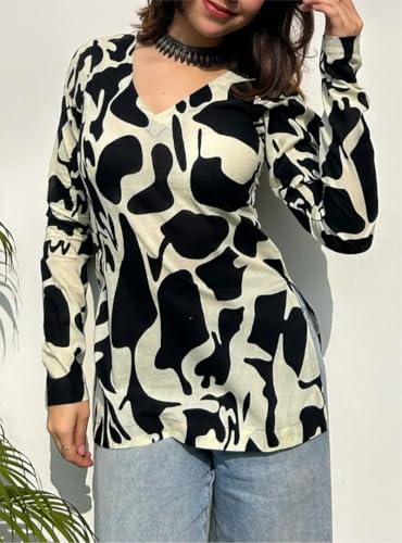 Image of ANNI Designer Cotton Short Kurti for Women | Stylish Kurti | Short Kurti Top | Casual Kurta for Women | Comfortable Cotton Kurtis for Womens