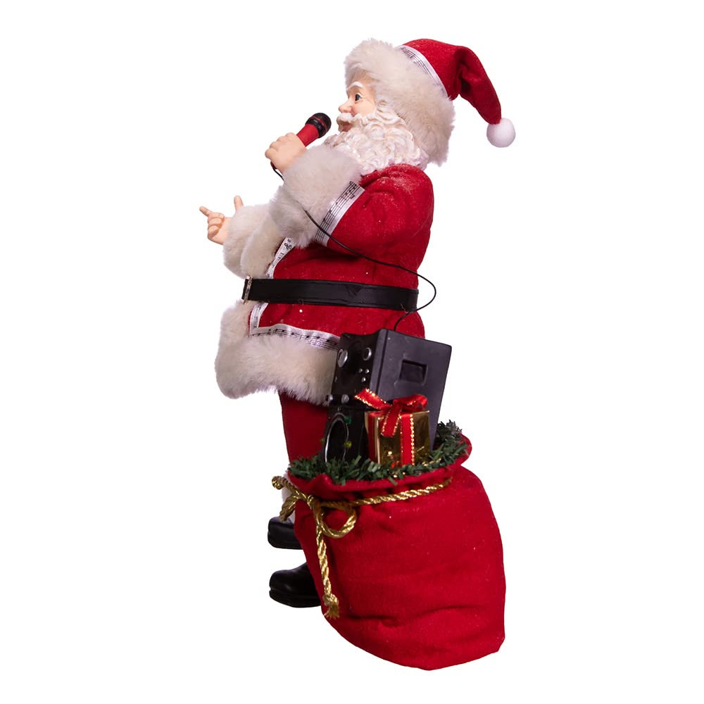 Kurt Adler 10.5-Inch Fabriché Beach Santa With Lighted Sign
