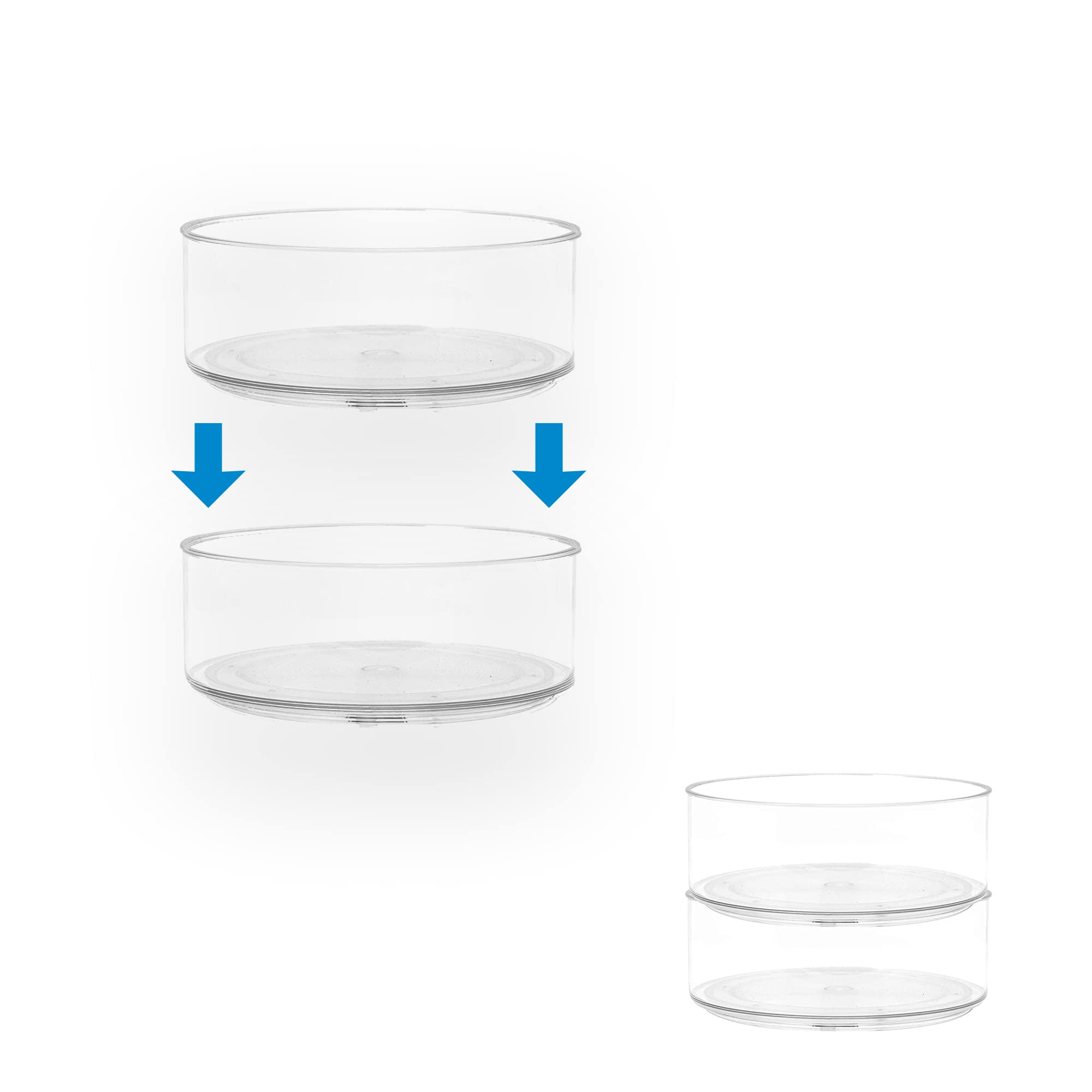 PESCADORLazy Susan Turntable Kitchen Organizer, Acrylic organizer, Condiment Spinning Tray - 2 Pack