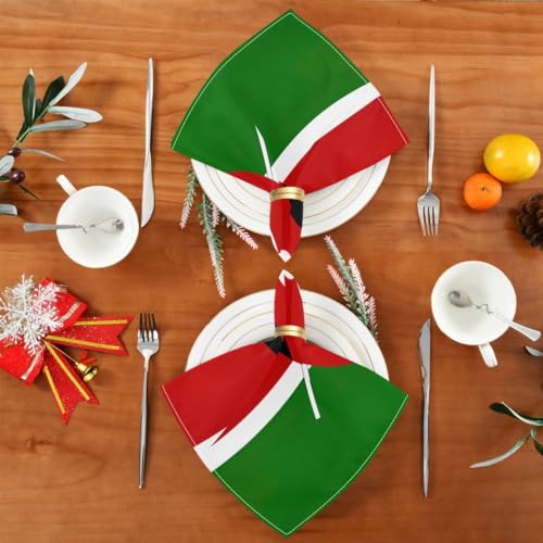 Servilleta de tela cuadrada 20 x 20 pulgadas con bandera de Kenya miniatura 4