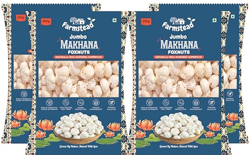 Image of Farmstead JUMBO MAKHANA 800g (Pack of 4) ||XL Size || Fit for Fasting ||Fox Nuts ||