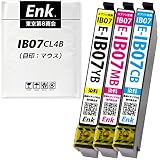 IB07 (CB/MB/YB)【シアン・マゼンタ・イエローセット/計3本】大容量 EPSON互換インク 残量表示あり 最新ICチップ搭載 国内梱包検品済み 【Enk】製 対応機種: PX-M6010F PX-M6011F PX-S6010