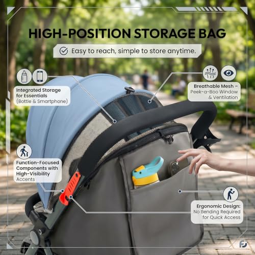 Image of StarAndDaisy Foldable Stroller for Baby 0-3 Years Infant & Toddler / Travel Pram for Baby with Adjustable Canopy & Footrest with Lockable Wheels, Multi-Level Recline , Removable Tray , Safety Harness Belt (Blue)