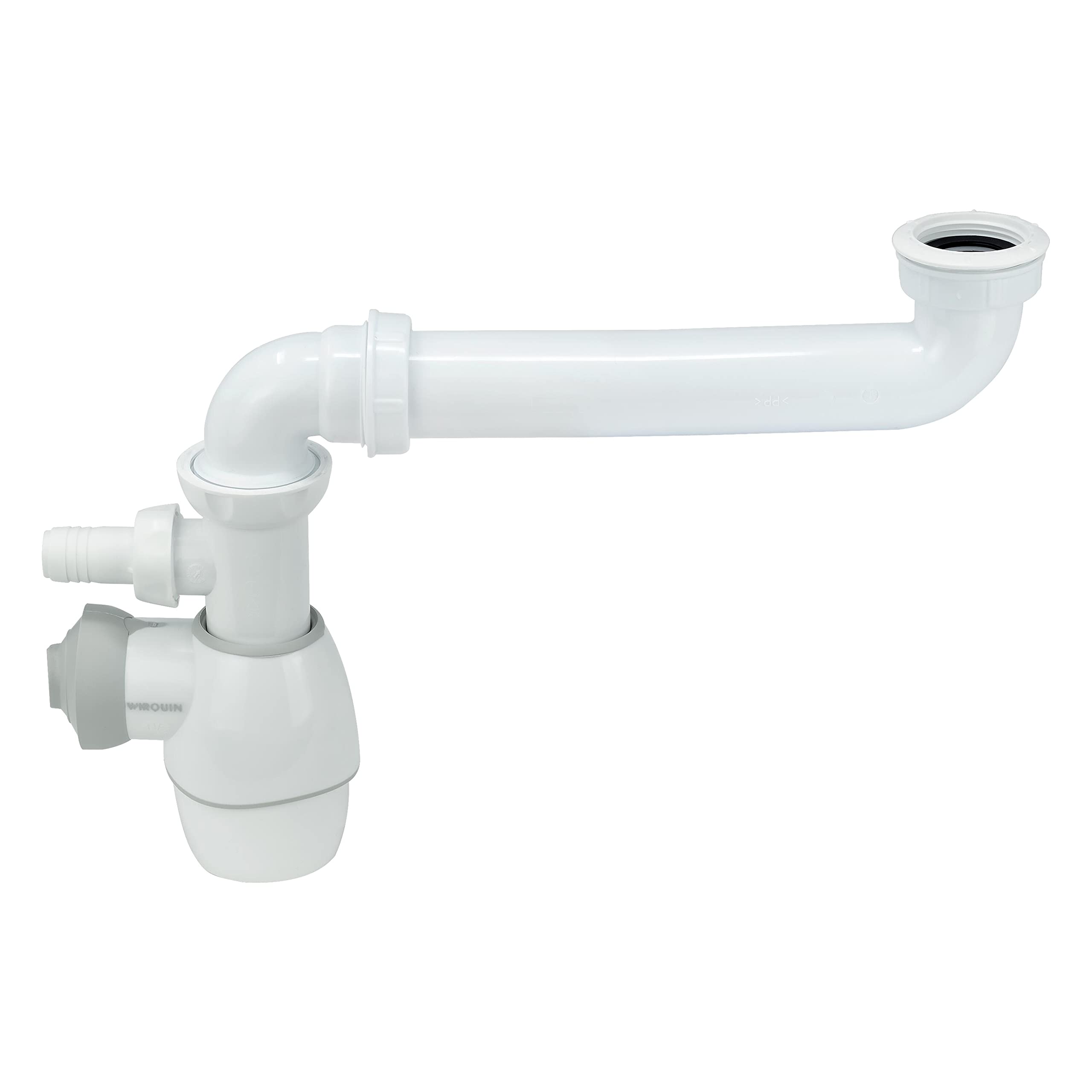 Wirquin 30720242 Siphon lavabo solution universelle gain de place, blanc