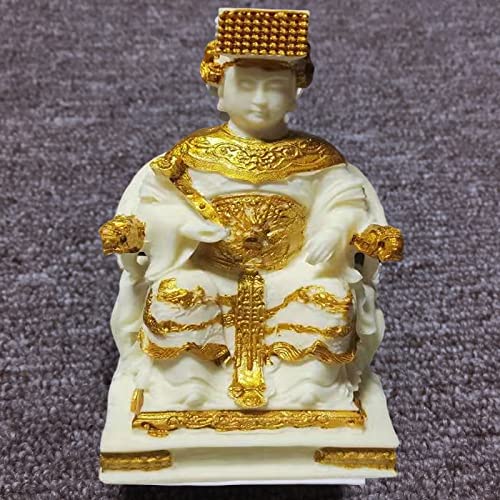 HSNAXingLife 媽祖像、海の女神、白い女性仏像、媽祖の家の装飾、家の装飾のための仏像、卓上ディスプレイ、ビジネスギフト、木製、ギフトボックスと滑り止めマット付き (金)
