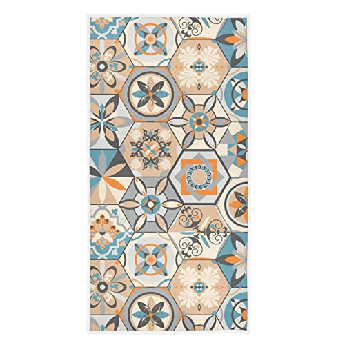 Adorno étnico de Retazos, Suave, Muy Absorbente, para Invitados, Grande, para el hogar, decoración de Toallas de Mano para Cocina, baño, Hotel, Gimnasio y SPA (16 x 27,5 Pulgadas)