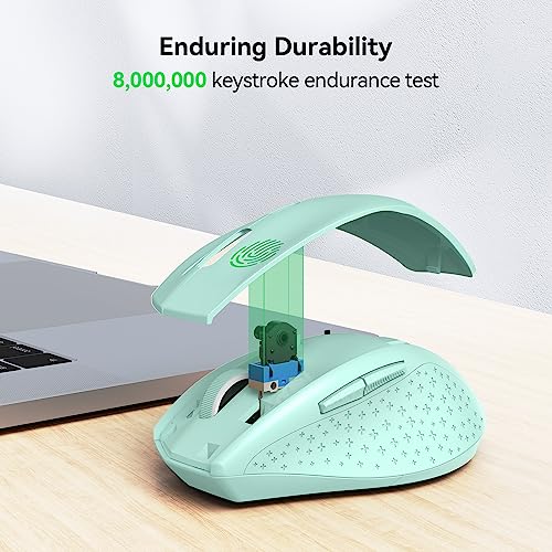 Image of TECKNET Wireless Mouse, 2.4G USB Computer Mouse with 6-Level Adjustable 4800 DPI, 30 Months Battery, Ergonomic Grips, 6 Buttons Portable for PC, Chromebook, Mac - Green