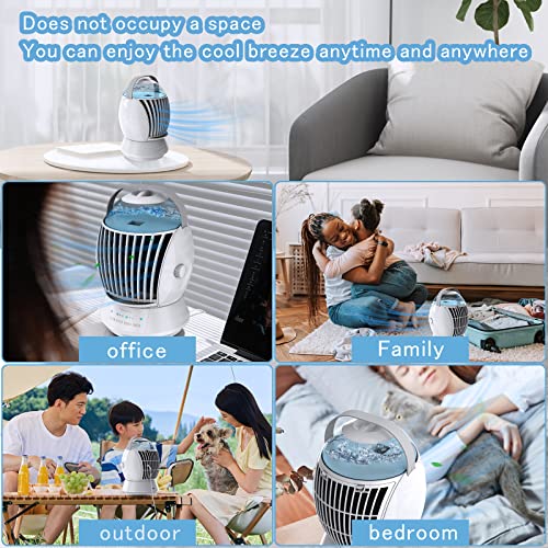 Sunpupa Portable Air Conditioner Fan 500Ml Evaporative Air Cooler Humidifier With 3 Wind Speed & 3 Cool Mist, 45° Oscillation, Personal Table Air Conditioner Mini For Bedroom Study Room Office Camping #TOP2