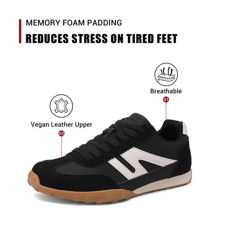 Image of Sneakers for Women Retro Fashion Trendy Sneakers with Foam Insole Casual Shoes for Walking Tennis Classic Non-Slip Comfort Shoes