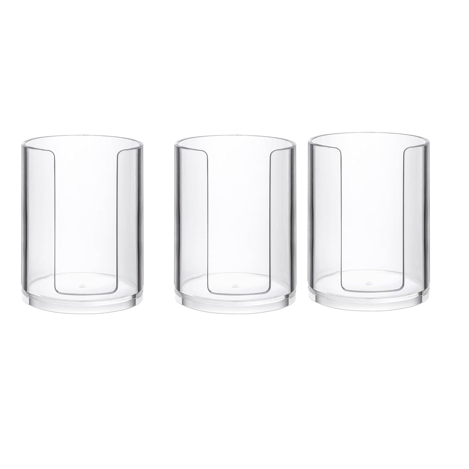 Schwamm 3 Pcs Bathroom Cup Dispenser 3 Oz Countertop Storage Mouthwash Cups Holder, Plastic Small Disposable Paper Cup Holders Durable Transparent