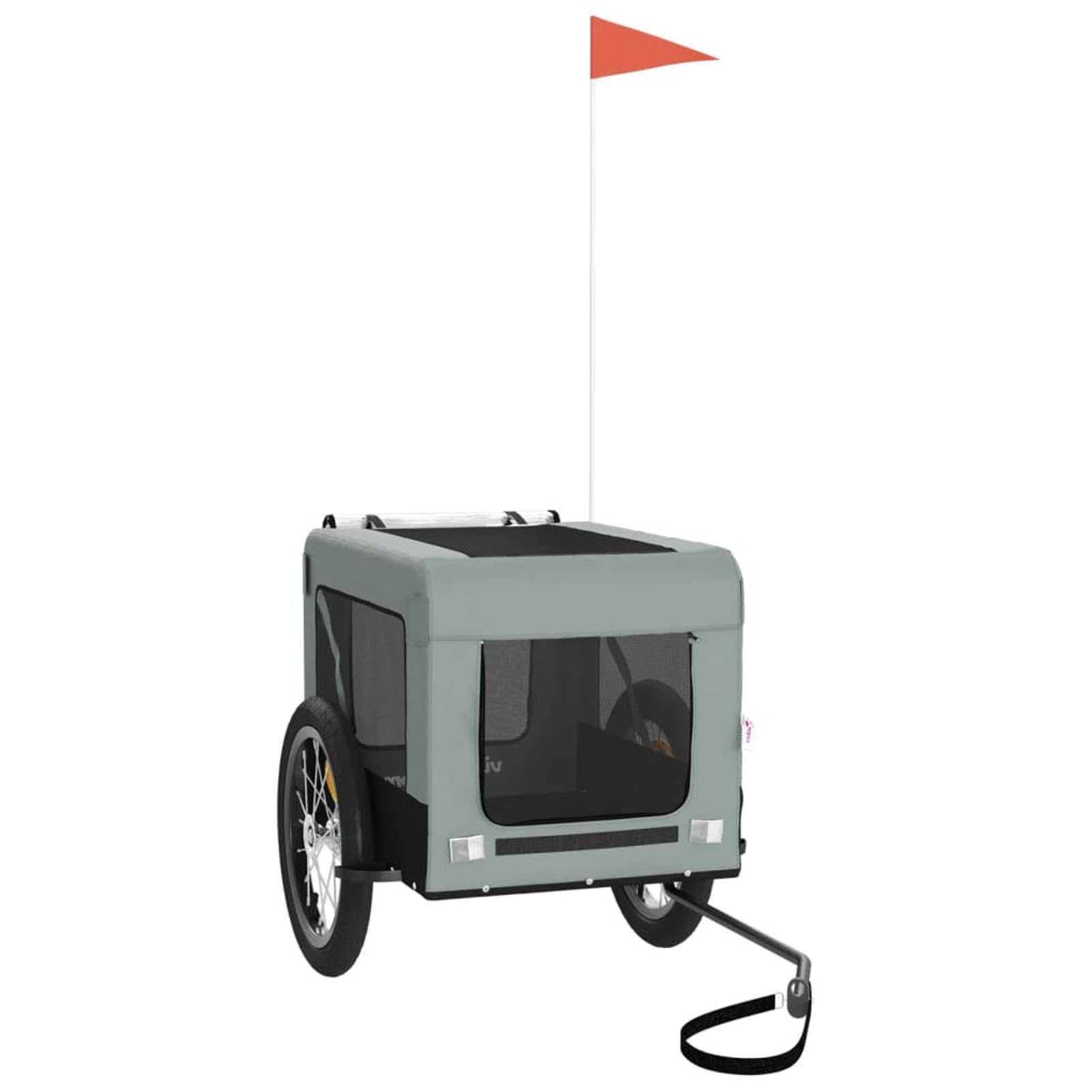 Homgoday Remolque de bicicleta para animales gris y negro Oxford y hierro, mueble carro para perro, carro para bicicleta, carro para perros, transportín perro bicicleta modelo 93916