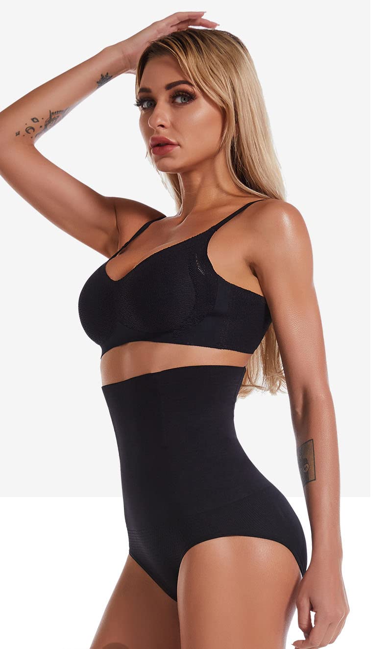 BROGBUS Women’s Waist Slimming Panties Tummy Tucker High Waist Shapewear (XXX-Large, Black) 4